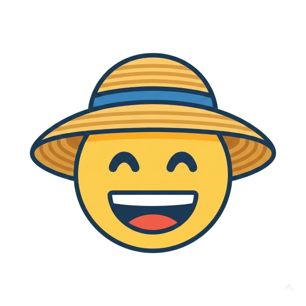 Beaming face with smiling eyes and Woman’s hat