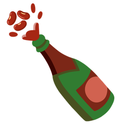 beans and bottle with popping cork