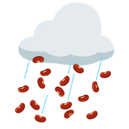 beans and cloud with rain