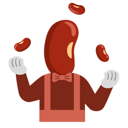 beans and clown face