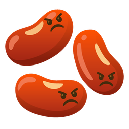 beans and enraged face