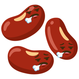 beans and face exhaling