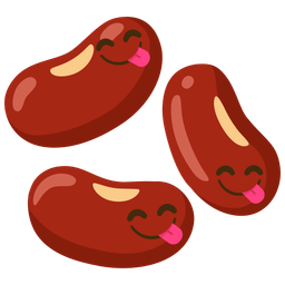 Beans and Face savoring food