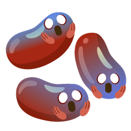 beans and face screaming in fear