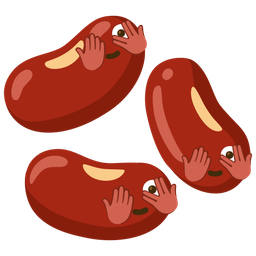 beans and face with peeking eye