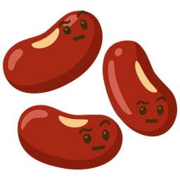 beans and face with raised eyebrow