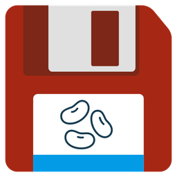 beans and floppy disk