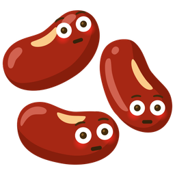 beans and flushed face