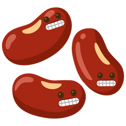 beans and grimacing face