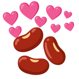 beans and heart with arrow