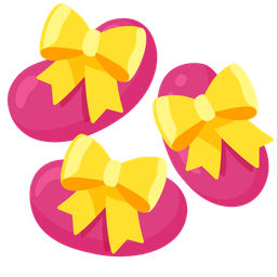 beans and heart with ribbon