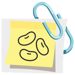 beans and linked paperclips