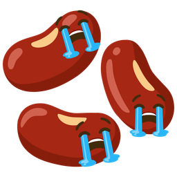 beans and loudly crying face