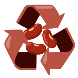 beans and recycling symbol
