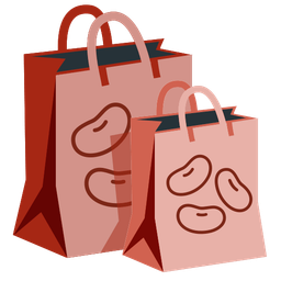 beans and shopping bags