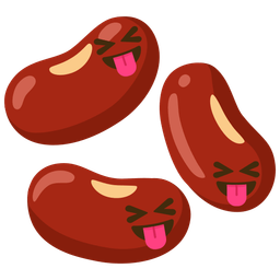 Beans and Squinting face with tongue