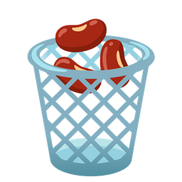 beans and wastebasket