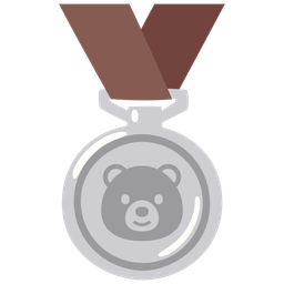 bear and 2nd place medal