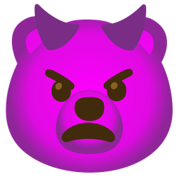 bear and angry face with horns