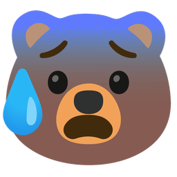 Bear and Anxious face with sweat