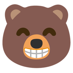 Bear and Beaming face with smiling eyes