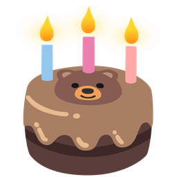 bear and birthday cake