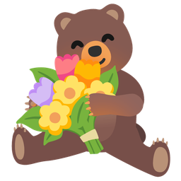 bear and bouquet