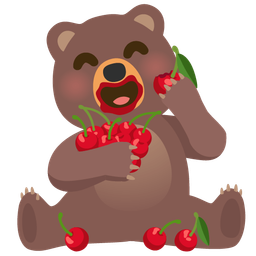 bear and cherries