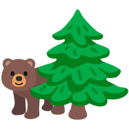 bear and evergreen tree