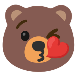 Bear and Face blowing a kiss