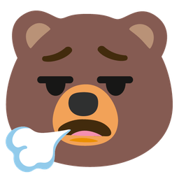 bear and face exhaling