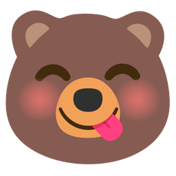 Bear and Face savoring food