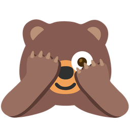 Bear and Face with peeking eye