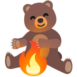 bear and fire