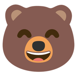 Bear and Grinning face with smiling eyes