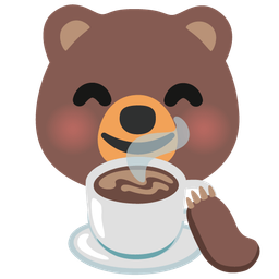 bear and hot beverage