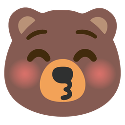 Bear and Kissing face with closed eyes