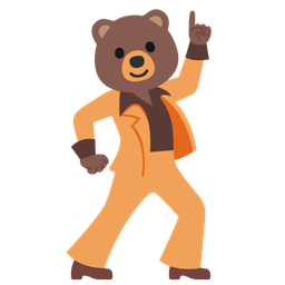 bear and mirror ball