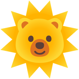 bear and sun with face