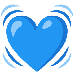 beating heart and blue heart