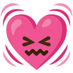 beating heart and confounded face