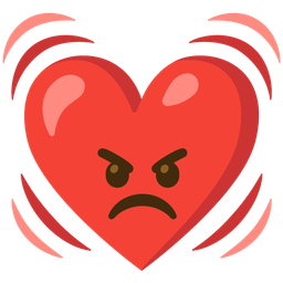 beating heart and enraged face