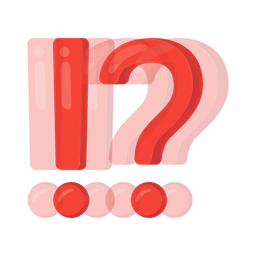 beating heart and exclamation question mark