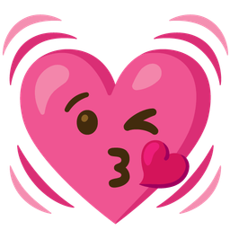 Beating heart and Face blowing a kiss