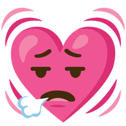 beating heart and face exhaling