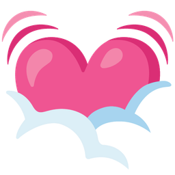 beating heart and face in clouds