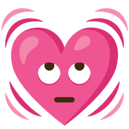 beating heart and face with rolling eyes