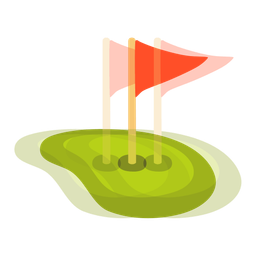 beating heart and flag in hole