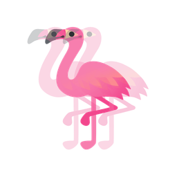 beating heart and flamingo