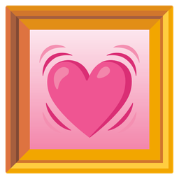 beating heart and framed picture